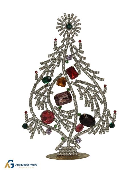 Bunter glitzernder Christbaum aus Strass Steinen - Gablonz