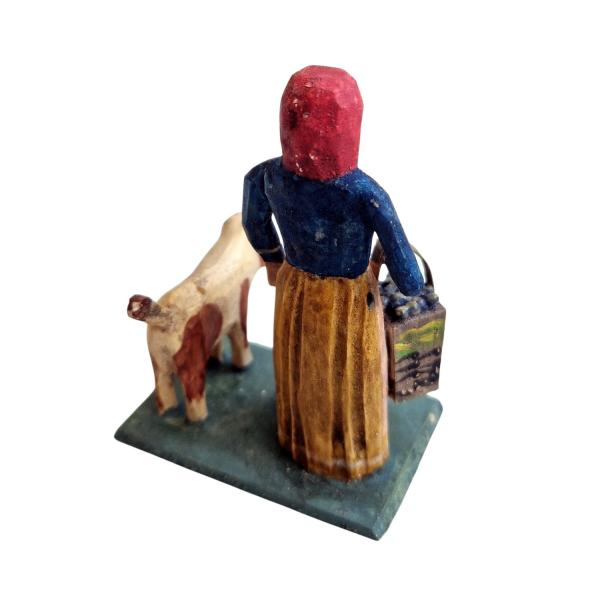 Nativity figure, Woman witd Dog