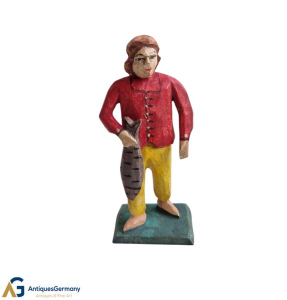Nativity Figure, Man with fish (7 cm)