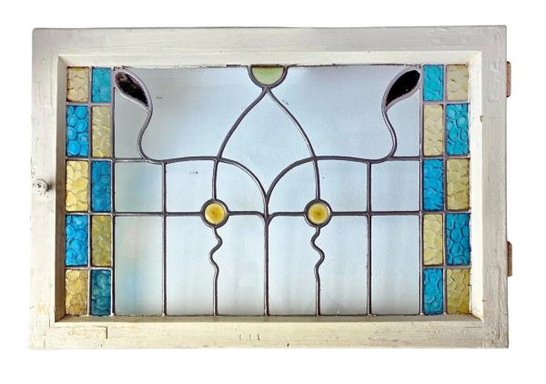 Antikes Holzfenster Original mit Buntglas/Bleiglas um 1900