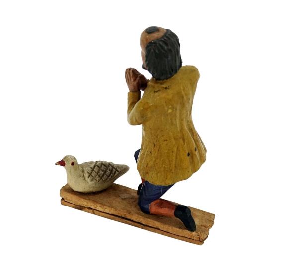 Krippenfigur Gabenbringer mit Ente, ~ 1900