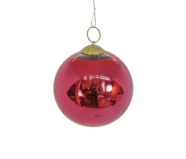 Pinkfarbene Biedermeierkugel, Meisenthal Vergo​  (8 cm)