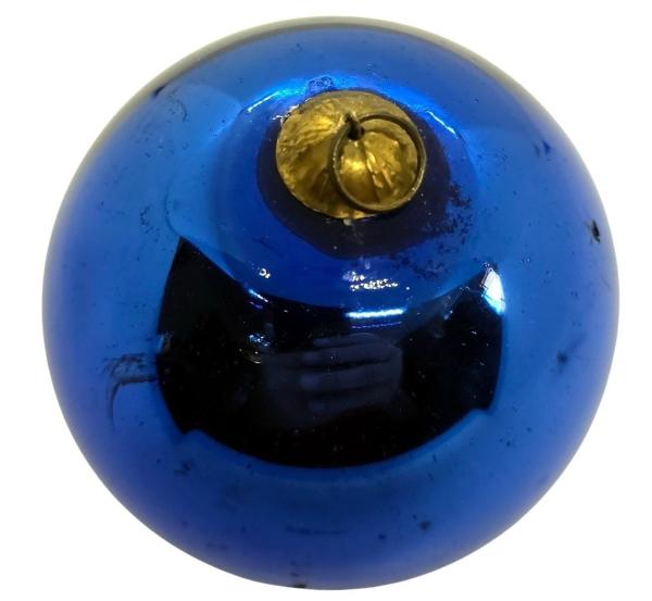 Blue Biedermeier Kugel   (8 cm)