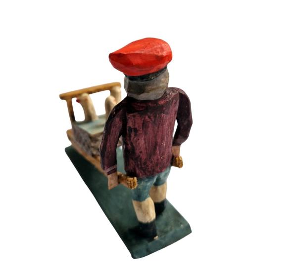 Krippenfigur Gabenbringer mit Hühner