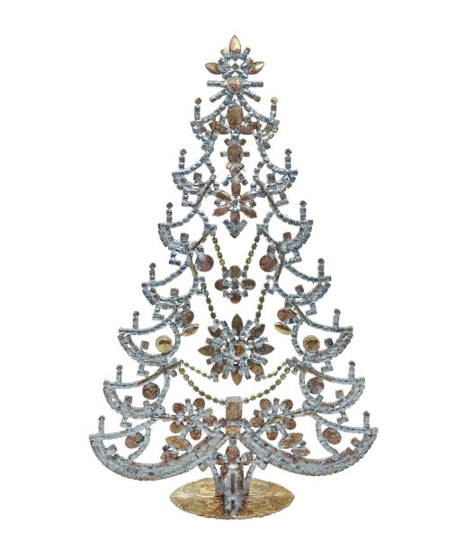 Free standing vintage rhinestone Christmas tree - Prong Set Stones, 33 cm