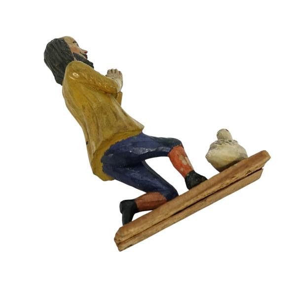 Krippenfigur Gabenbringer mit Ente, ~ 1900