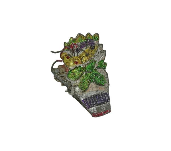 Metal Candle Holder, Flower basket around 1880/1890