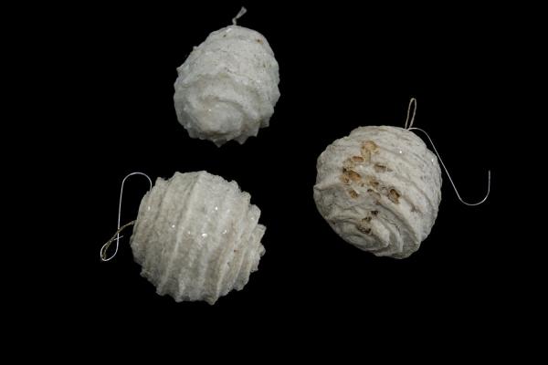 3 Schneebälle aus Watte ~ 1900