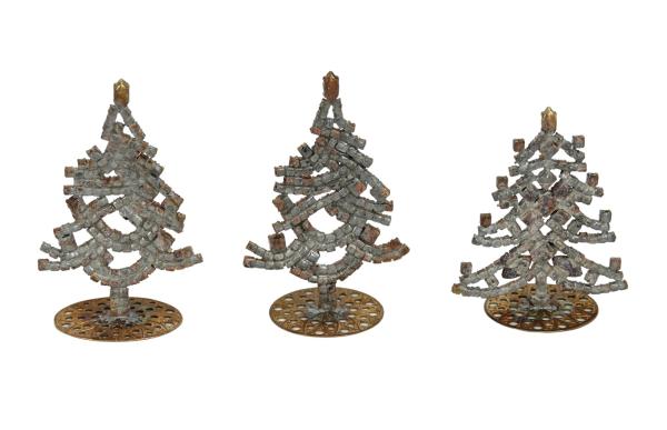3 free standing rhinestone Christmas trees