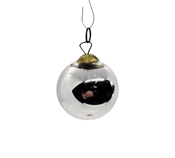 Silver Biedermeier Kugel, Meisenthal Vergo (6 cm)