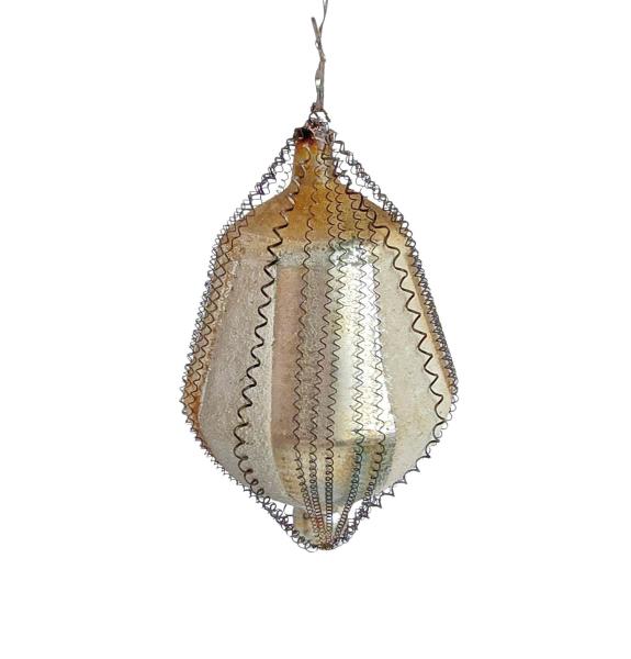 Antique wire wrapped kugel, Lauscha around 1920