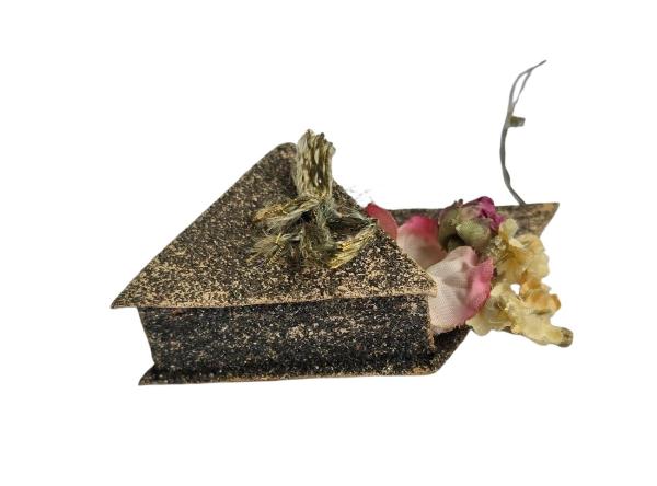 Blumenampel aus Karton, beglimmert, um 1920