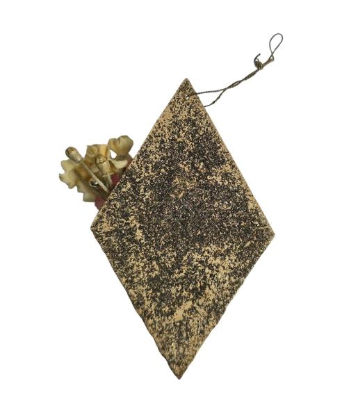 Blumenampel aus Karton, beglimmert, um 1920