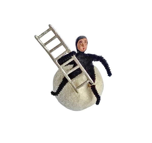 Schornsteinfeger auf Wattekugel um 1930