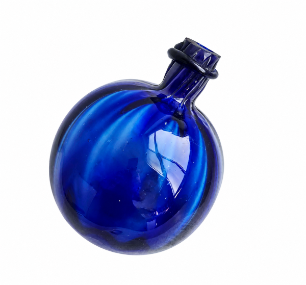 Heilig-Grab-Kugel / Schusterkugel aus blauem Glas, 18./19. Jahrhundert