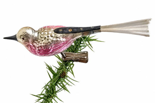 Singvogel auf Zwicker, Lauscha um 1930