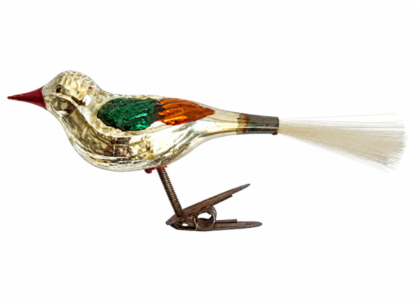 Singvogel auf Zwicker, Lauscha um 1950