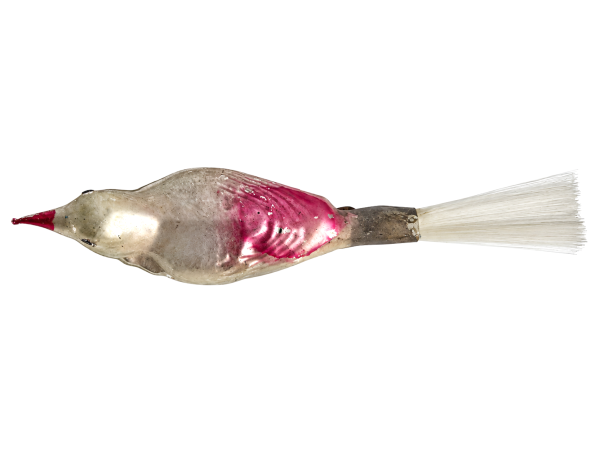 Lauscha song bird on clip, around 1920