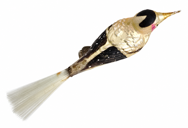 Lauscha song bird on clip, around 1920