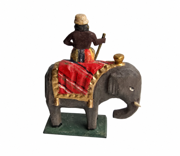 Grulicher Krippenfigur "Elefant mit Treiber" (5 cm)