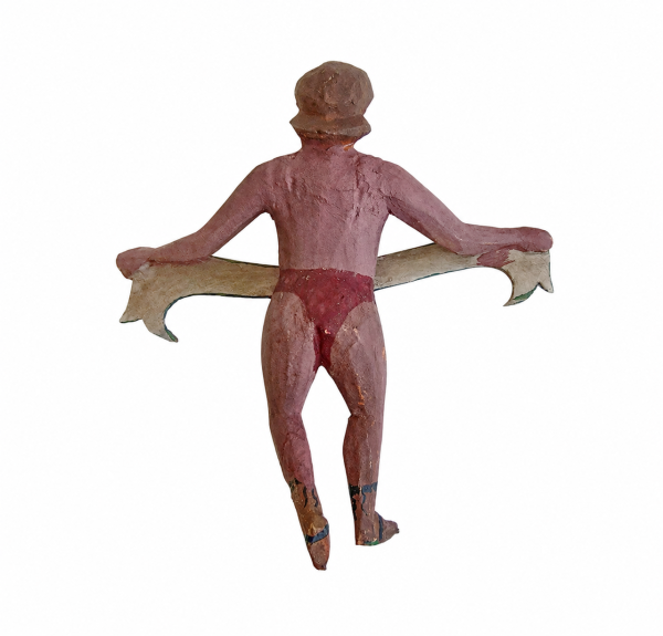 Antique grulich crib figurine, angel of annunciation, around 1900  (10 cm)