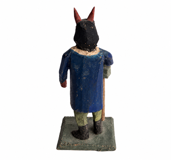 Grulicher Krippenfigur,  Teufel / Krampus mit Schlegel  (7 cm)