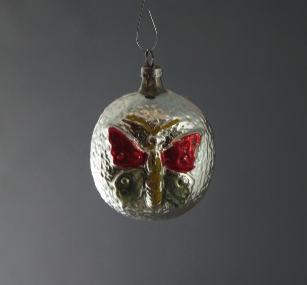 Lauscha Kugel mit Schmetterling ~ 1910