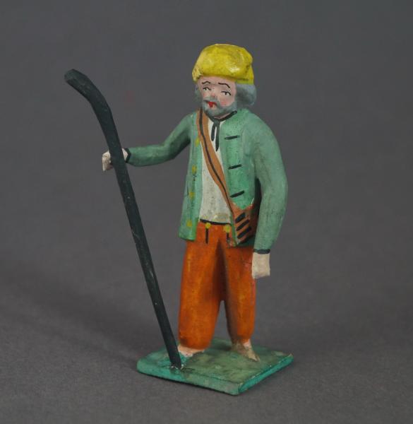 Grulicher Krippenfigur " Hirte " um 1900  (7 cm)
