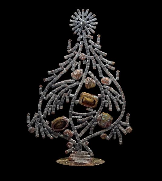 Bunter glitzernder Christbaum aus Strass Steinen - Gablonz