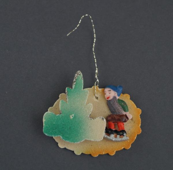 Cardboard ornament with Dwarf / Gnome, ca. 1940