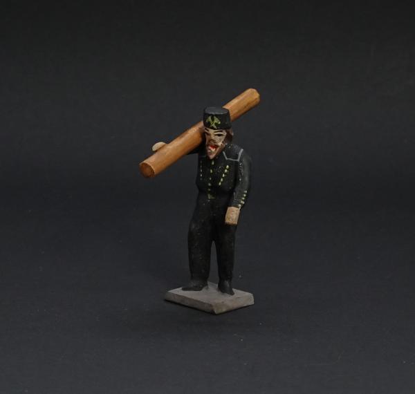 Grulich nativity figure " Mineworker with timber (7 cm)