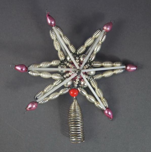 Antique beaded christmas tree topper, ca. 1930