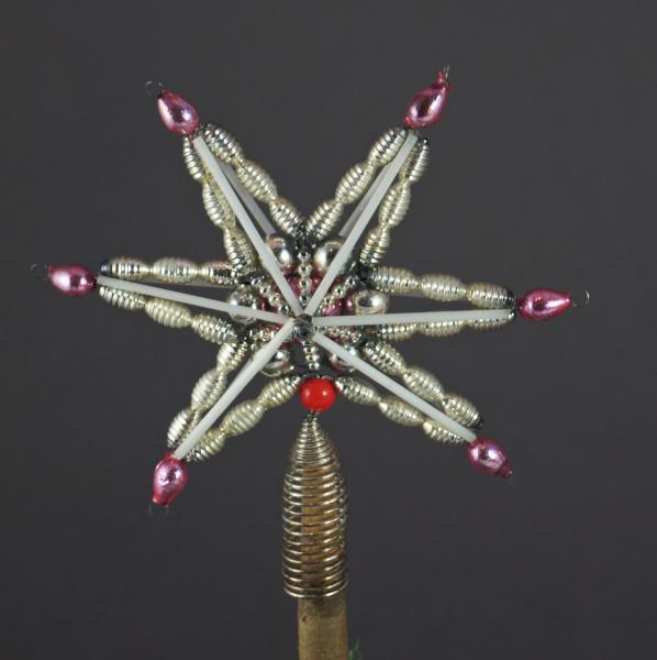 Antique beaded christmas tree topper, ca. 1930