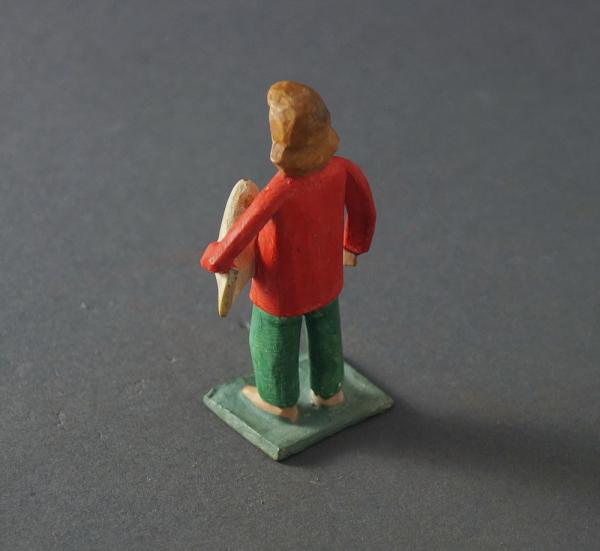 Grulicher Krippenfigur "Gabenbringer mit Taube" (7 cm)