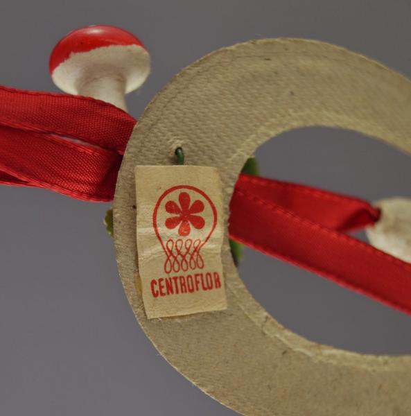 Cardboard Horseshoe with spun cotton bells, ca. 1920