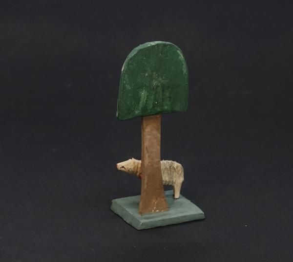 Grulicher Krippenzubehör, " Baum / Palme mit Schaf "  (5 cm)