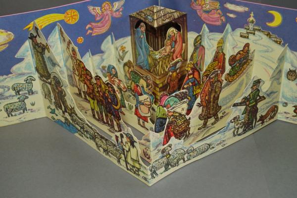 Cardboard Pop-up Nativity Scene - Marie Nekolova 1969