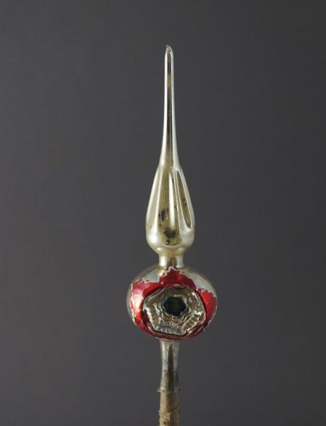 Antique indent Glass tree topper