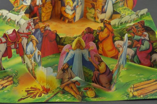 Cardboard Pop-up Nativity Scene  ~ 1970