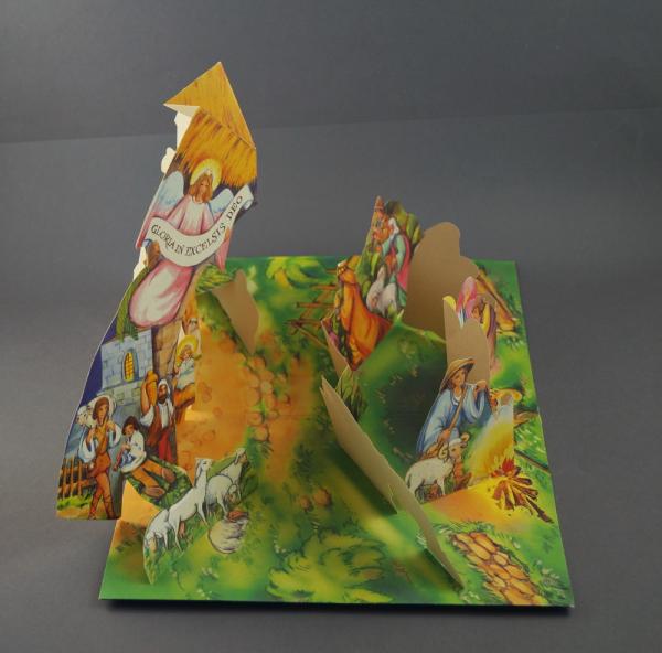 Cardboard Pop-up Nativity Scene  ~ 1970