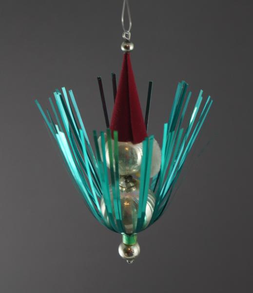 Beaded Glass Ornament, Santa