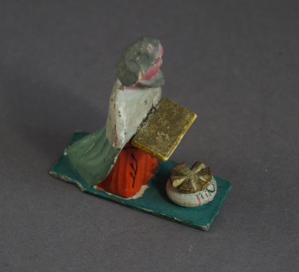 Grulicher Krippenfigur " Hl. König Melchior " um 1900   (7 cm)
