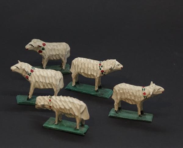 Grulich nativity figure " 5 sheep ", ca. 1900