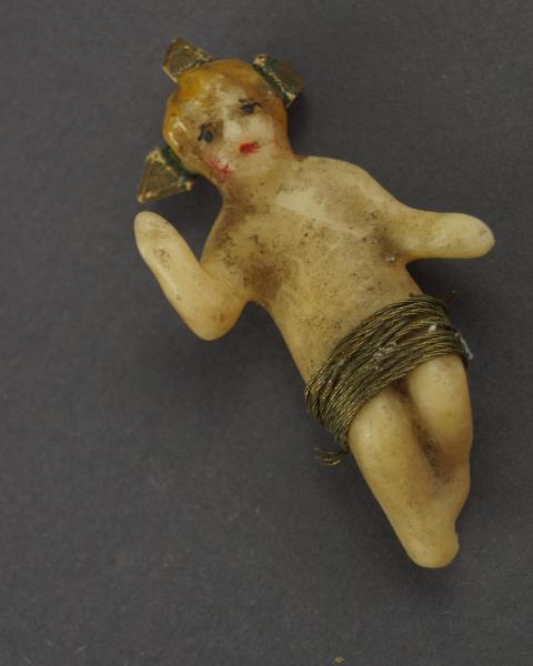 Krippe mit Baby Jesus, ende 19. Jahrhundert - Wachs