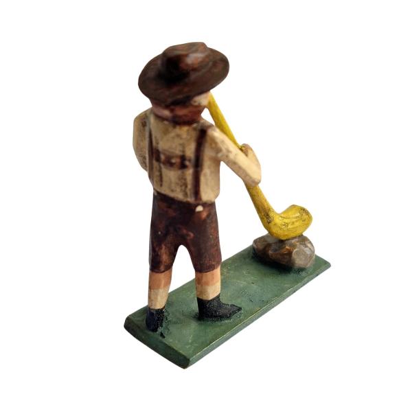 Grulicher Krippenfigur " Musikant mit Alphorn " (7 cm)