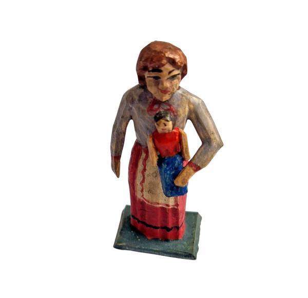 Nativity figure, Girl with doll  (7 cm)