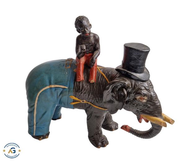 Zirkus Elefant mit Treiber, 19. Jahrhundert