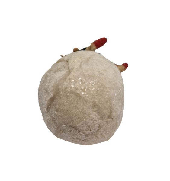 Heubach Spun Cotton Girl with Ski on snow ball, ca. 1900