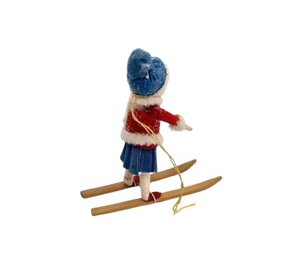 Heubach Spun Cotton Girl on Ski, ca. 1910