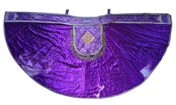 Antiker Rauchmantel - Chormantel, Messgewand, Vespermantel, Pluviale, Ornat um 1900